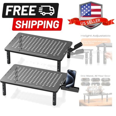 Computer Monitor Stand Riser for Desk, 3 Height Adjustable PC Laptop TV Deskt...