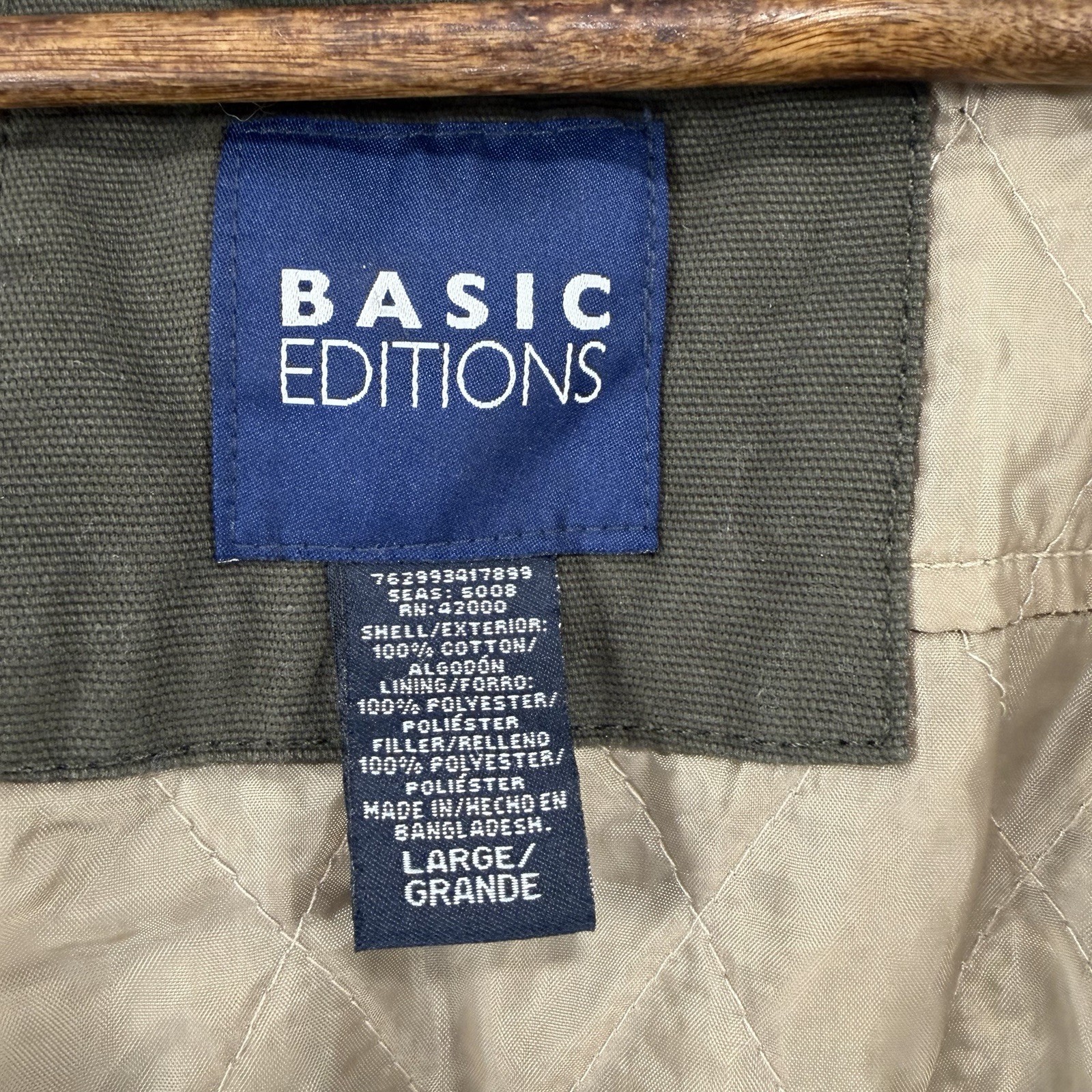 NWT Basic Editions VTG Canvas Chore Jacket L Line… - image 5