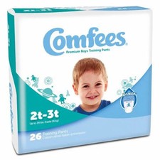Male Toddler Training Pants Comfees Pull On with Tear Away Seams 2T to 3T Dispos