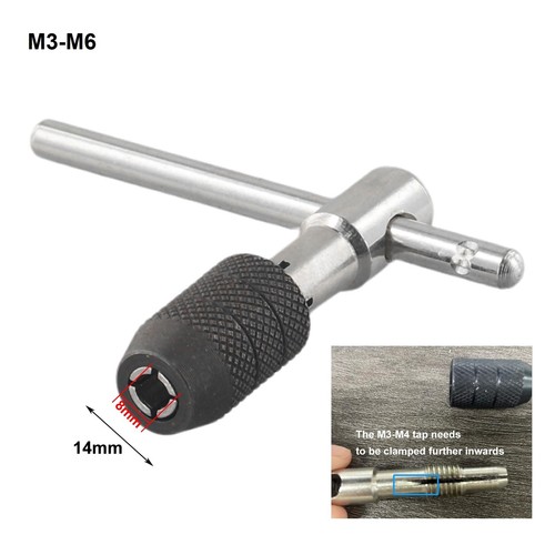 Ratchet Tap Tap Wrench Adjustable T Type Chrome Vanadium Steel Hand Thread M5-M8 - Picture 2 of 37