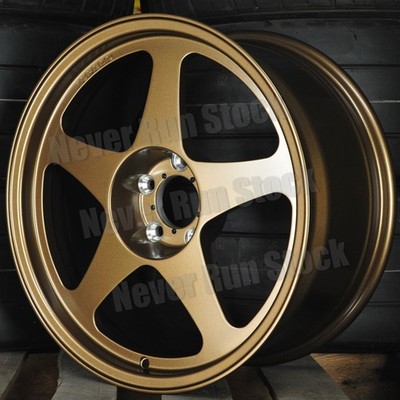 18.5LBS R6061 18x8.5 5x120 +35 OFFSET MATTE BRONZE 5 SPOKES FORGE 4 WHEELS SET