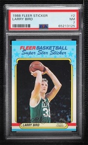 1988-89 Fleer Super Star Sticker Larry Bird #2 PSA 7 HOF