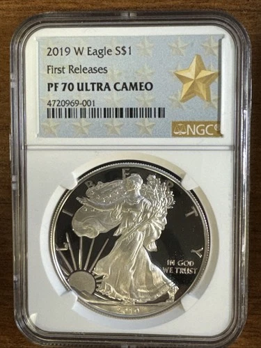 2019-W $1 Proof American Silver Eagle First Releases NGC PF70 West Point Star