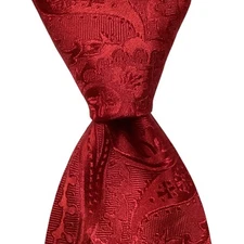 GEOFFREY BEENE Men's 100% Silk 59" x 3 1/4" Necktie Designer PAISLEY Red EUC