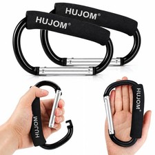 Stroller Hooks 2 Pcs Large Carabiner Clips for Hanging Diaper Bags, Purse Grocer