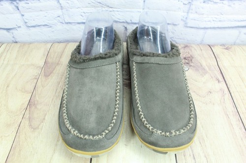 LL Bean Men's Mountain Slippers Scuffs Fleece Lined Suede Gray 10 M - Picture 4 of 9