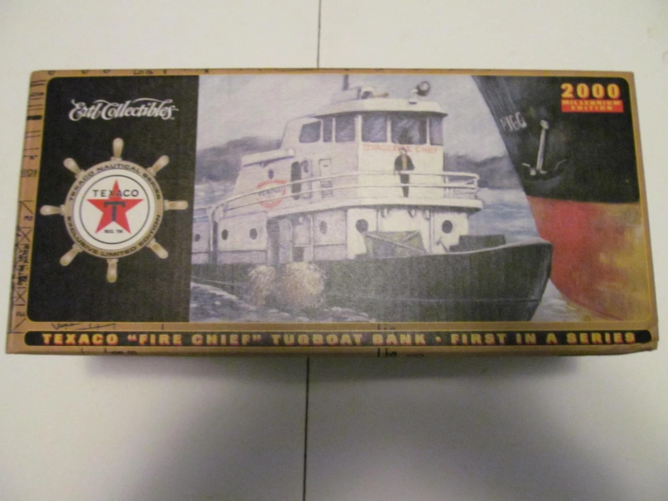 Texaco Jefe de Bomberos Remolcador Diecast Moneda Banco Barco 2000 Millennium Edición Límite Ertl Foto 2 de 4