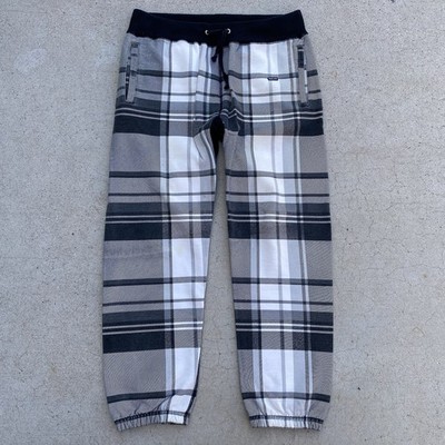 Supreme Plaid Sweatpants Small Box Logo 2014 Black White
