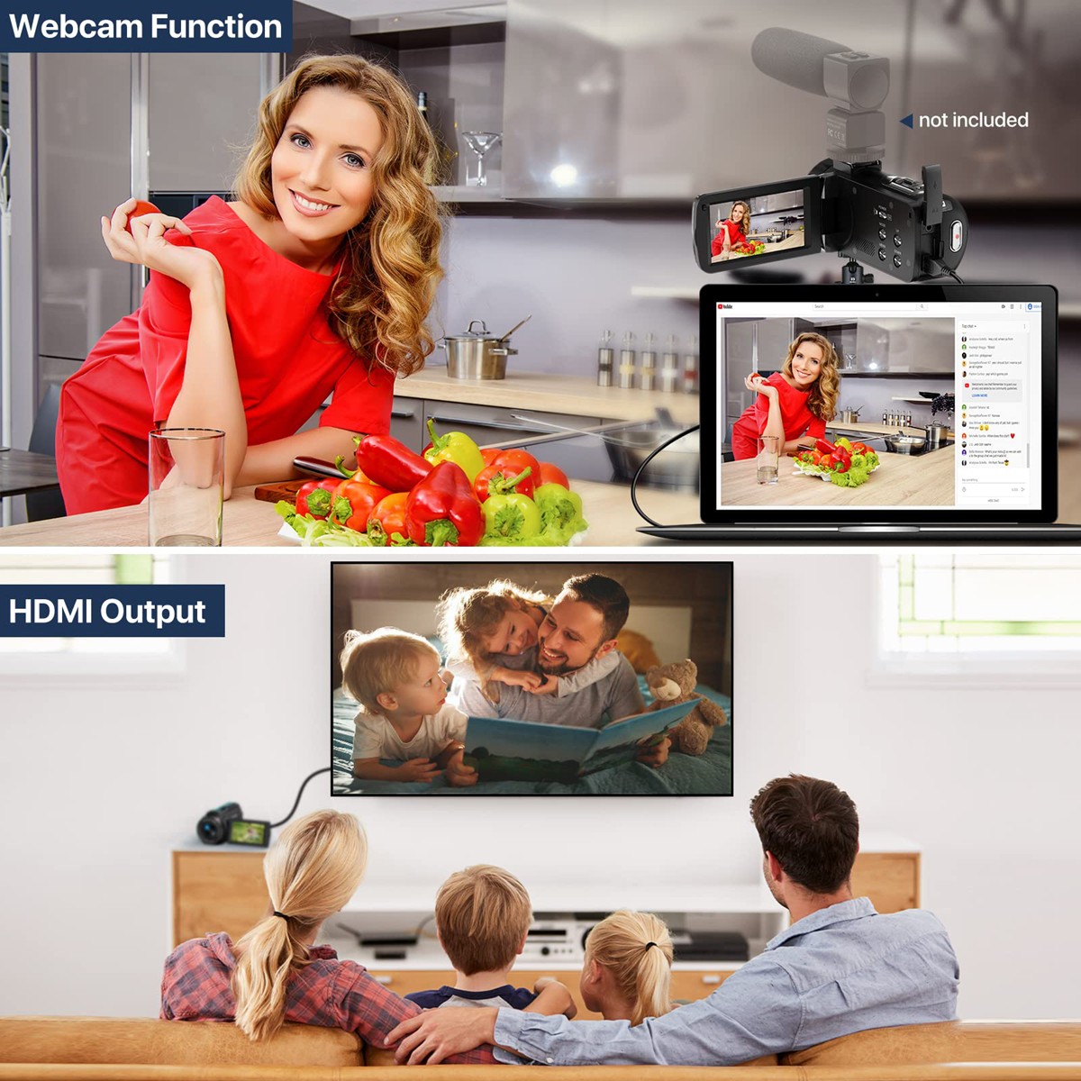 Videokamera 36MP Camcorder DV Digital Camera Vlogging Kamera Videorecorder DE