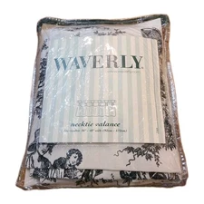 Waverly Country Life Black Toile Necktie Valance New