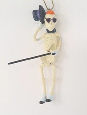 Vintage Halloween Hallmark Skeleton Ornament Mr Tap Happy Swivels 2003 3"