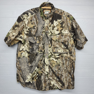 Remington Camouflage Camo Short Sleeve Buttonup Shirt Size Large