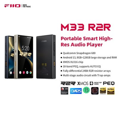 FiiO M33 R2R Portable HiFi Music Player, Snapdragon 680, 8GB RAM +