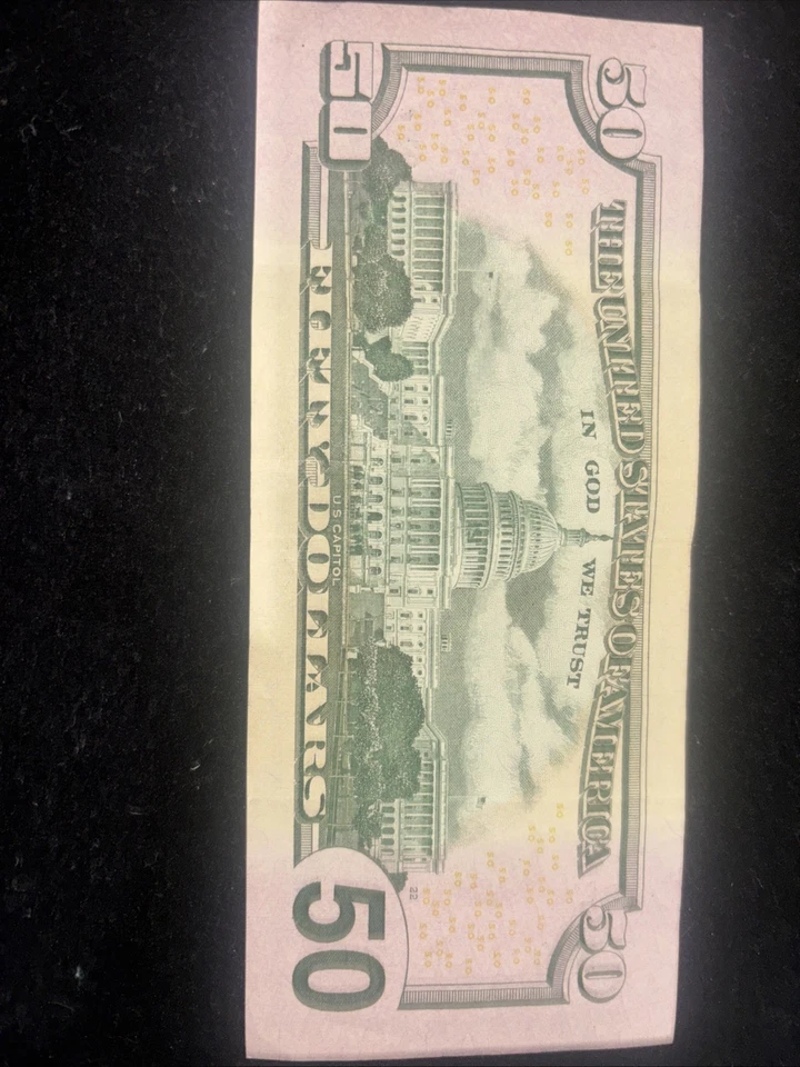 Low serial 50$ bill star note  Rare Great Condition - Image 4 of 4