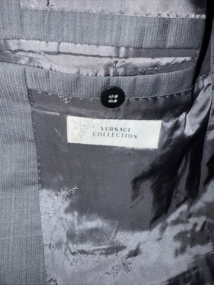 VERSACE COLLECTION Gray Wool Slim Blazer and Pant  (Pants are 52) - Image 2 of 4