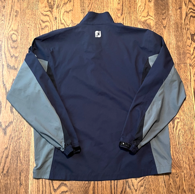 FootJoy Hydroknit Jacket Golf Mens Large Waterproof Full Zip DryJoys Blue  Gray
