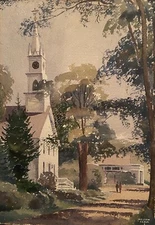 NELSON SEALE 1960 TAMWORTH NEW HAMPSHIRE PLEIN AIR LANDSCAPE WATERCOLOR PAINTING