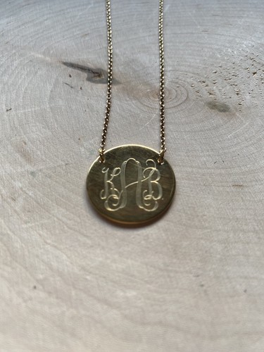 Stella And Dot Engravable Disc Necklace 