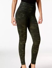 Spanx Look At Me Now Leggings Size Medium 6-8 Green Camo Seamless Stretch 68
