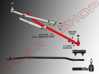 3x Spurstangenkopf 1x Schubstange 2x Einstellhülse Für Dodge Ram 2500 2000-2002