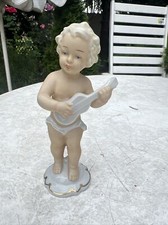 Schaubach Kunst  Wallendorf Porzellan Putto, Knabe Mit Gitarre  30er Jahre