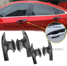 For Honda Civic 2016-2020 2021 4X Carbon Fiber Style Door Handle Bowl Cover Trim