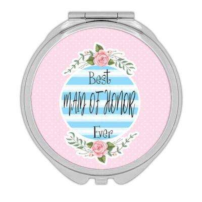 Gift Compact Mirror : Best MAID OF HONOR Ever Christmas Cute Birthday Stripes