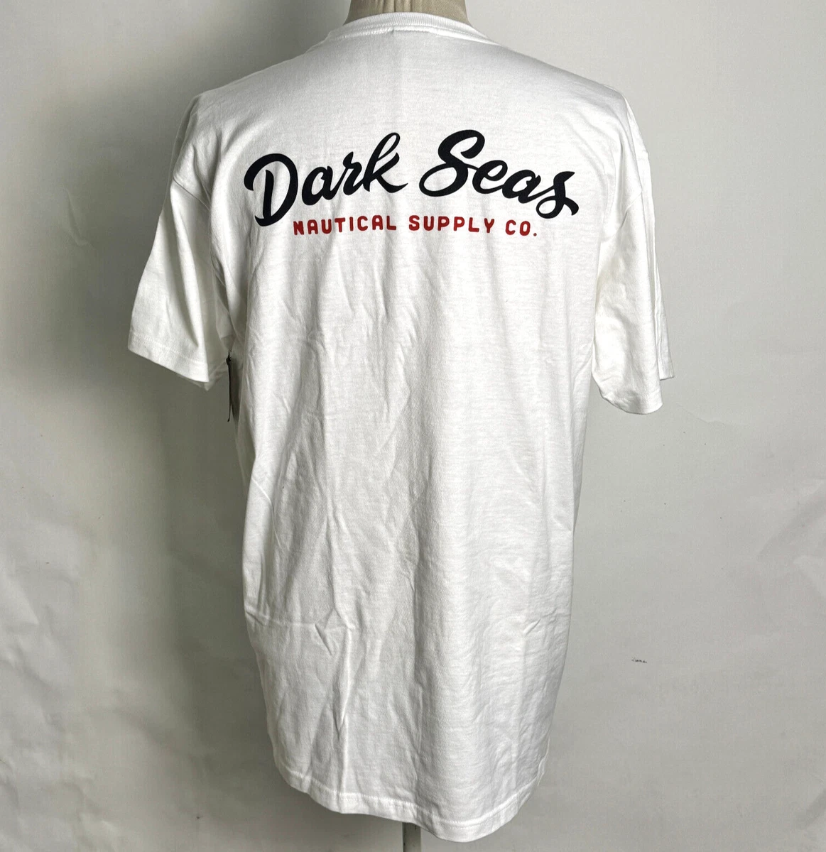 T-Shirt Dark Seas Homme - Bleu Marine - Motif Pélican - Taille L - Skate/Surf/Plage