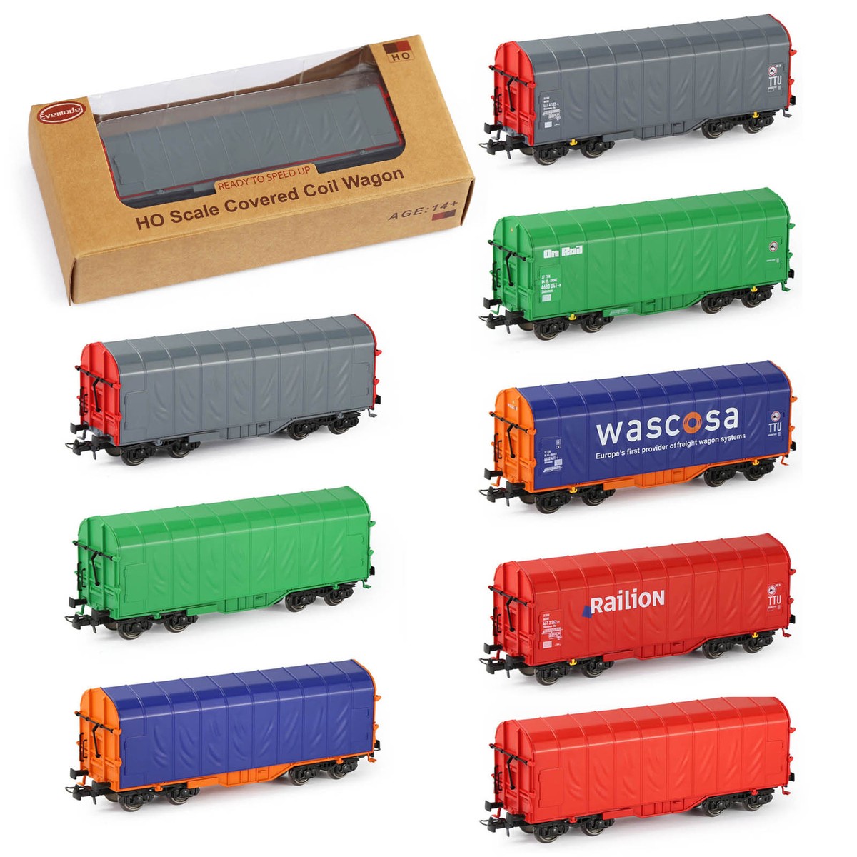 Evemodel Model Trains HO Scale 1:87 Covered Coil Wagon