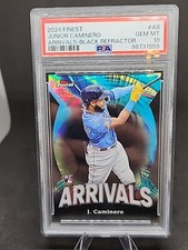 2024 Topps Finest PSA 10 Junior Caminero Black Arrivals Refractor #10/10 RC