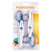 Fiskars Lia Griffith Paper Edgers 2-Pack Pinking Scallop Cuts Craft Scissors