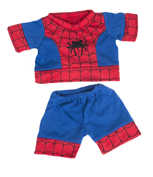 TEDDY MOUNTAIN Spiderman Spiderbear Pyjama 16" Teddybär Kleidung Outfit passt Build a Bear