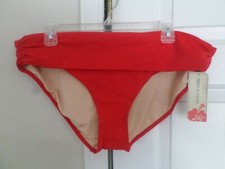 Tropical Escape Size 16 Red Retro Rouched Swim Bikini Bottom NWT Free SHipping