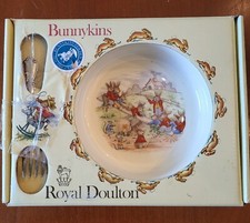 Royal Doulton Bunnykins Childs Cereal Bowl Seesaw Golden Jubilee Fine Bone China