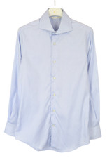 SUITSUPPLY Extra Slim Fit Formal Shirt Men's SMALL Cutaway Collar Blue Button Up