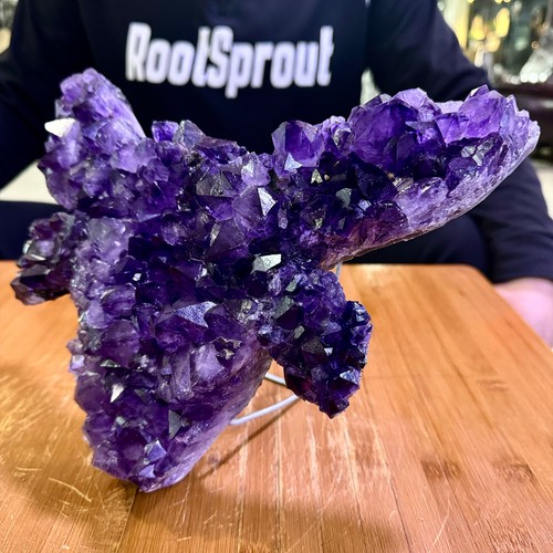 6.8LB Natural Brazilian Amethyst Crystal Point Stone Cluster Quartz Druzy Geode - Picture 6 of 11