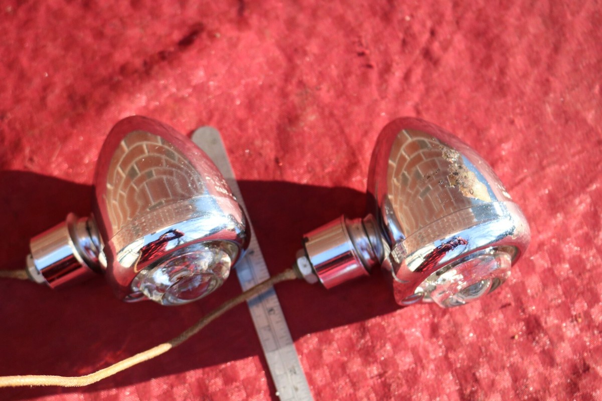 VINTAGE GUIDE R8-15-1 BACKUP MARKER CHROME LIGHTS STREET ROD