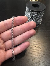 5 Ft Silver Plated Rolo Chain Wholesale 3.9mm Links Jewelry Making, Bulk lot