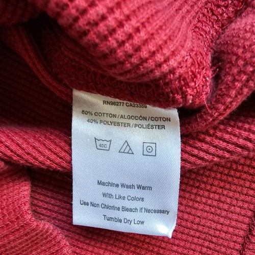 VANS Boys Thermal Long Sleeve Shirt in Red & Black sz M - Picture 4 of 8
