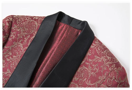 Men Suits Sets Slim Fit Floral Paisley Tuxedo Jacket Vest Pants 3pcs Shawl Lapel - Picture 3 of 18