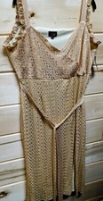 John Meyer Studio Gold Metallic Stunning Evening Gown Size 16. New W Tag.