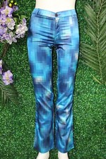 Vintage Moschino Blue Pixelated Pants Size 6 Made In Italy