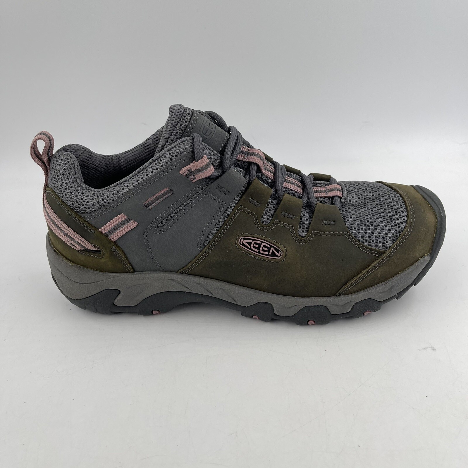 KEEN NUOVO! Scarpe Steen da donna ventilate verde oliva rosa trail trekking taglia 10 5