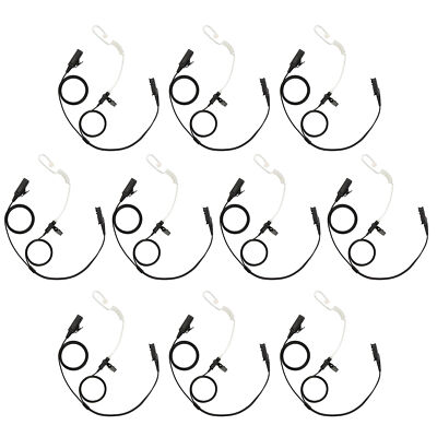 10 Pack Commerical 2-Wire Clear Coil Surveillance Kit for Motorola DEP8050 Elite