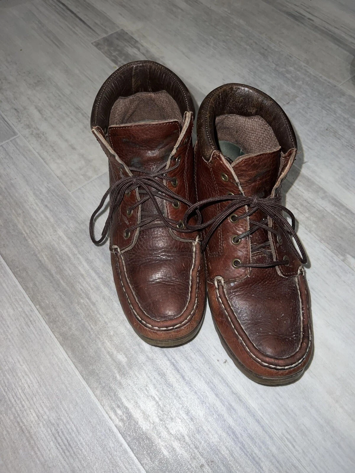 Vintage Timberland marrone stringato pelle mocassino stile casual uomo taglia 10