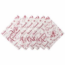 Vintage Christmas Print Napkin Set of 6 NEW