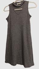 Pink Rose Knit Gray Sweater Dress Size Small