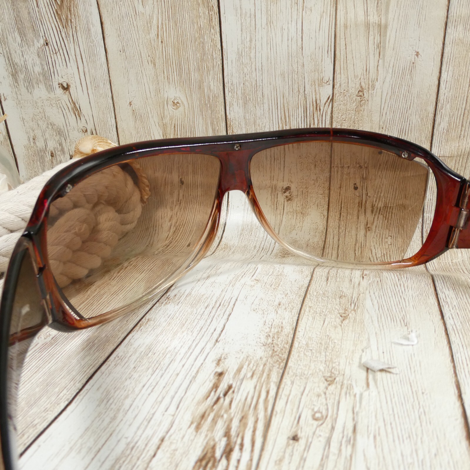 Guess Transparent Brown Gradient Wrap Sunglasses … - image 8