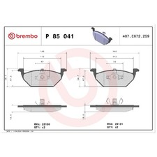 Satz Bremsbeläge Bremsklötze vorne für Seat Toledo 2 1M2 4 KG3 | 24497138