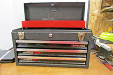 Vintage Sears Craftsman Rally Tool Box - 3 Drawer Metal Toolbox Chest